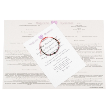 Bransoletka celebrytka czarny TURMALIN RUBIN HEMATYT ochrona i optymizm